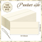Marspark 100 Qty #10 Natural Business Envelopes 80 lb 4-1/8'' x 9-1/2'' Peel Press Letter Size Envelopes Professional Mailing Printable for Security Office Use Home Mail