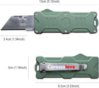 Caressolove Switch Blades Knife Push Button, Aviation Aluminum EDC Box Cutter Retractable, Utility Knife Double Action Automatic, With 10pcs SK5 Blade Assisted Opening Pocket Knife With Clip