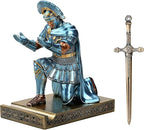 HDMbigmi Centurion Cloak Warrior Knight Pen Holder Mobile Phone Stand Desk Organizers and Accessories as Gift for Office and Home (Blue)