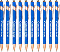 CRME Custom Engraved Ballpoint Pens Bulk Customized Metallic Printed Name Pens Black Ink Personalized Pen with Text Business Logo Smooth Writing for Professionals Teachers Office Meetings Blue Pen