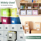 NIUBIER Storage Bin Labels, 36 Pack 5x7 Index Card Holder, Clear Adhesive Pockets, Removable Tote Labels Stickers for Packing Moving Box & Containers, Easy Peel Off