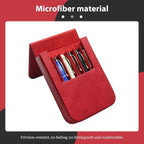MIVLXLX Leather 6 Fountain Pen/Pencil Tray Case, Handmade, Magnetic Closure with Drawer Design, Gift Choice for Man/Woman/Office, 6 Slots（red）