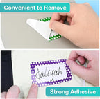 L LIKED 200 Name Tags Stickers, Colorful Star Border, 3.5" x 2.25" Name Labels for School Office Home (200 Labels)