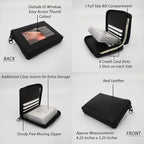 ag wallets Mens Zip Around Leather Wallet with Inserts (Black)