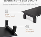Anji Mountain Monitor Stand - Desktop Organizer & Laptop Riser, Ergonomic Monitor Riser, Space-Saving Monitor Stand for Desk, Durable Construction, Easy Assembly, Ideal for Home & Office,Black