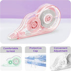 JEFURE 4 Pcs Colorful Core Correction Tape, 39.37 Ft White Wrong Out Tear-Resistant Bulk, Instant Corrections Easy to Use Applicator for School, Office, Note Taking, Journal (Tape Width 0.2 in)