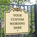 Custom Decorative Sign, Personalized Metal Sign for Business, Driveway, Home, Airbnb, Office Door Plaque,Brown Border Sign, 24x24 Inches, ACM, Fade Resistant, Made in USA by Sigo Signs