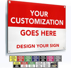 SPEEDYOOKS Custom Outdoor Metal Sign, Personalized Aluminum, Customized Safety, Business, Waterproof - White Aluminum (Red & White, 36x24 In)