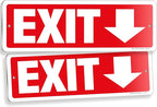 iSYFIX Exit Signs 2 Pack 12x4 Inch with Directional Down Arrows - Rust Free Aluminum, Laminated for UV, Weather, Scratch Resistance - Ideal for Offices, Schools, Theaters, Restaurants