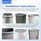 ASAVI Trash & Recycle Stickers – 2-Pack Self-Adhesive Vinyl Labels, Waterproof & Durable (Black Background with Transparent Text, Medium 6.3 x 2.7 inches)