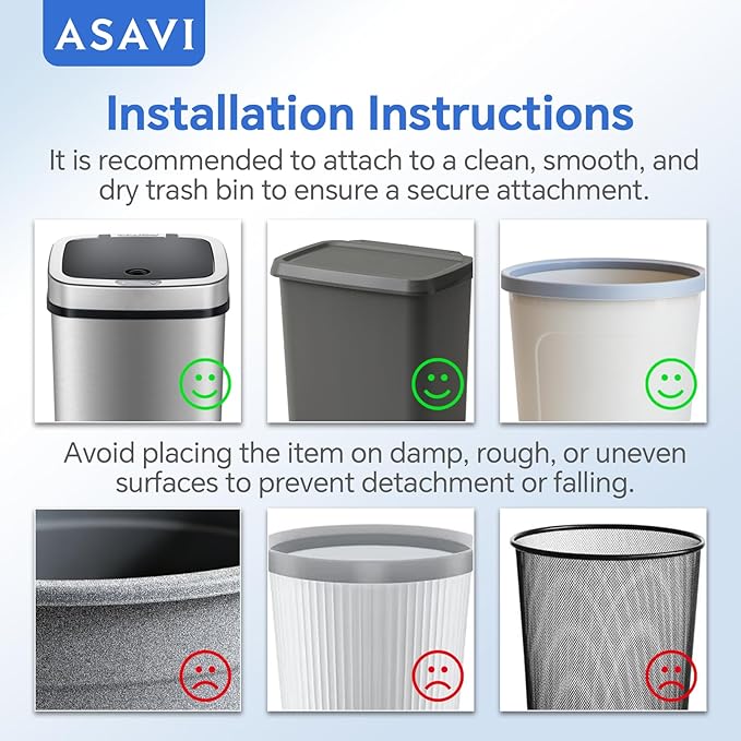 ASAVI Trash & Recycle Stickers – 2-Pack Self-Adhesive Vinyl Labels, Waterproof & Durable (Brushed Silver Black, Medium 6.3 x 2.7 inches)
