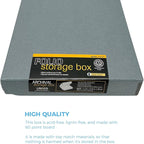 Lineco Folio Storage Box, Clamshell Design with Metal Edge. 11.5x17.5x1.75 Inches, Archival Boxboard, Preserve Photos, Cards, Magazines, Documents, Art, Ephemera, Family Records, Gray, Pack of 1