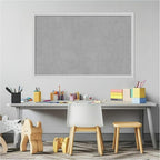 Amanti Art Silver Framed Magnetic Board 21x33 Large Vision Board for use with Magnets, 100% Metal Sheet to Display Items as Office Decor or for Home Organization in mudroom, Kitchen or Kids Room