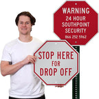 SmartSign “Customizable Octagon Red Sign Template” | 18" x 18" Aluminum, Made in USA