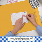 Motipuns 25 Pcs Manilla Envelopes 16 x 20 Inch Large Clasp Envelope Catalog Envelopes with Clasp Closure for Mailing Thick Documents Home, Business, Legal or School Storing Mailing (Golden)