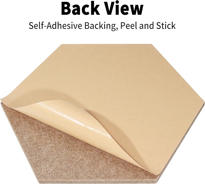 Fwpelt 15'' Large Hexagon Cork-Bulletin Board Tiles Adhesive Frameless 10 Pack 15 x 13 inch Hex Pin Corkboard Prayer Vision Cork Board for Office-Wall Decor, Hexagonal Tack Pinboard with 30 Push Pins