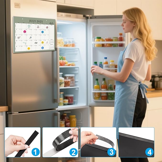 Gannyfer Desk Calendar 2026, Magnetic Calendar for Refrigerator, 18 Monthly Wall/Fridge/Desk Calendar 2026 with Hanging String, Magnetic Stripe, 3 Stickers, 2026 Calendar for Office, Home or School (14" x 11")