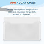 Feifeiya Magnetic Pocket File Holder Large File Folder Organizer Paper Mail Letters Holder Wall Hanging Office Supplies for Refrigerator Whiteboard Cabinets(13.8 x 8.3 Inch,Horizontal,Clear)