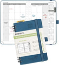 POPRUN Pocket Monthly Planner 2026-2027 (Small Size 4.25" x 6.25") 18 Months Calendar Book(Jan 2026 - Jun 2027) - 4 Pages per Month with Expense & Notes, Leather Cover, Sunday Starts - Night Sky Blue