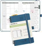 POPRUN Pocket Monthly Planner 2026-2027 (Small Size 4.25" x 6.25") 18 Months Calendar Book(Jan 2026 - Jun 2027) - 4 Pages per Month with Expense & Notes, Leather Cover, Sunday Starts - Night Sky Blue