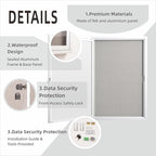 36×24 Inch Lockable Enclosed Bulletin Board, Weather-Resistant Outdoor Noticeboard with 2Locking Doors, Wall-Mounted Silver Aluminum Frame & Grey Felt Presentation Board