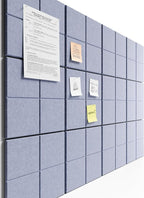 Bumusty Large Cork Board Alternative-47 x35 Felt Bulletin Board Tiles, with 30 Pushpins, 70 Adhesive Tabs, 12-Pack Slat Wall Paneling, Cork Boards for Office Push Pin Board Felt Board-Soft Periwinkle