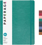 PAPERAGE Softcover Lined Journal Notebook (Teal), 176 Pages, Large B5 College Ruled Notebook, 7.5 inches x 9.8 inches - 100 GSM Thick Premium Paper, Soft Vegan Leather Journal for Home, Work & School
