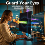JEEETINTX Magnetic 32 inch Computer Privacy Screen Filter for 16:9 Widescreen Monitor Desktop PC, Hanging Removable Anti Glare Blue Light Eye Protection Privacy Shield, 32in Anti Spy Screen Protector