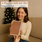 CAGIE Elegant Gold-Edged Journal for Women – Aesthetic Vegan Leather A5 Notebook, 256 Pages 100GSM Thick Paper Hardcover Diary, Gift Journals for Writing