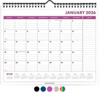 PAPERAGE 2026 Calendar, 12 Months (January 2026 - December 2026), Small (9 in x 11 in), Minimalist Wall and Desk Calendar with Monthly Views, Yearly Plans & Notes Section – Raspberry
