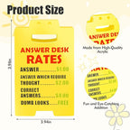 Funny Desk Signs, 2-Pack Answer Desk Rates Sign with Humorous Quotes for Office Decor, Hilarious Funny Gag Gifts for Coworkers, Perfect Boss Gifts for Women Men, Sarcastic Cubicle Accessories
