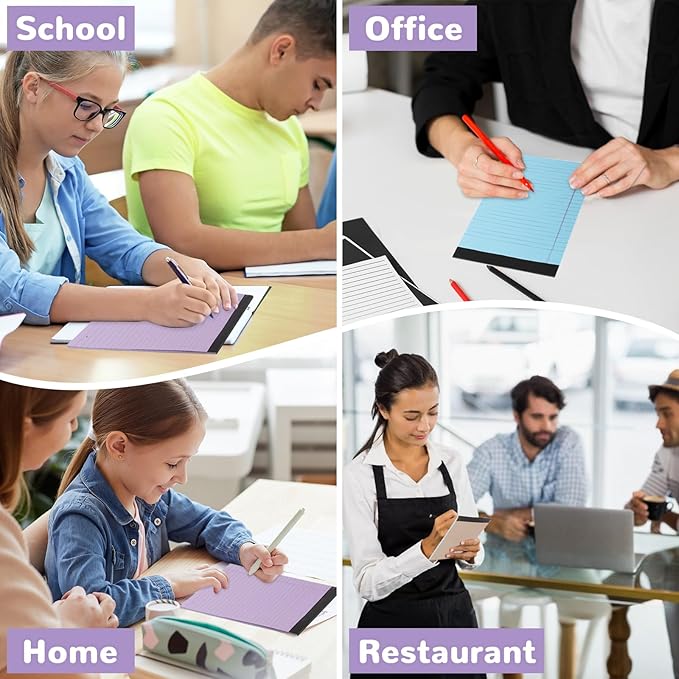 Thboxes 12 Packs Legal Pads 5x8, Totally 360 Sheets Colored Legal Pads 5x8 College Ruled Writing Pads Small Note Pads 30 Sheets/Pad Tablets Lined Notepad for School, Office, To-Do Lists