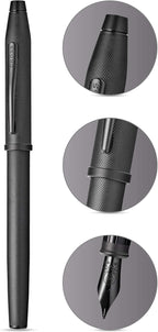 Cross Century II Refillable Fountain Pen, Fine Nib, Includes Premium Gift Box - Black Micro-Knurl