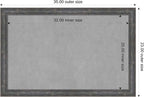 Amanti Art Grey Framed Magnetic Board 23x35 Large Vision Board for use with Magnets, 100% Metal Sheet to Display Items as Office Decor or for Home Organization in mudroom, Kitchen or Kids Room