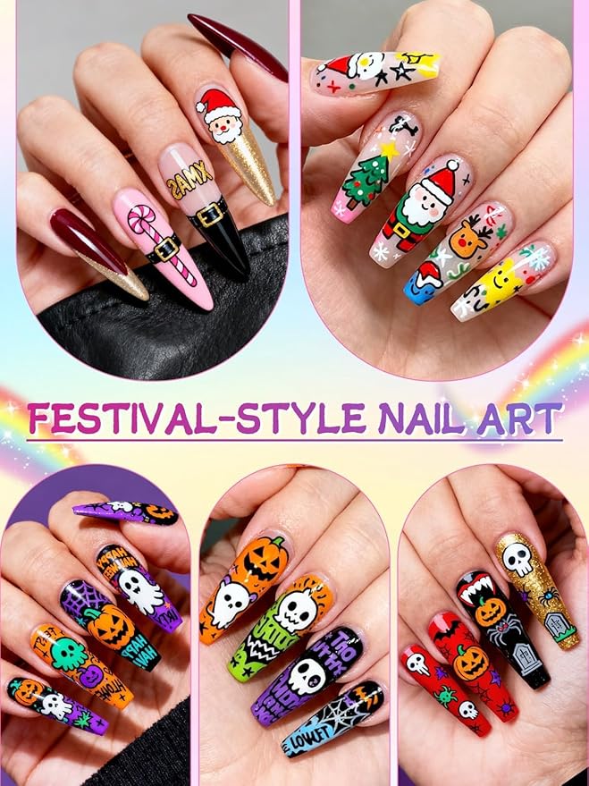 EBANKU 12 Color Nail Art Pens Set, 0.5 MM 3D Nail Polish Pens Acrylic Paint Pens Nail Markers for Nail Art Drawing Painting Nail Point Dotting Pen Nail Design Kit Home Nail Salon DIY