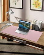 Pink Leather Desk Mat, Large Mouse Pad & Laptop Mat for Office & Home (23.6"x13.8")