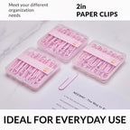 NEEWAY Colorful Large Paper Clips, 2 Inch Jumbo Paper Clips, 150 Count, 3 Pack of 50 (Light Pink)