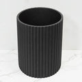DoveeDosa Black Luxury Stone Bathroom Trash Can, Modern Bathroom Office Trash Can, Resin Wastebasket, Garbage Receptacle Bin for Bathrooms, Offices, Powder Rooms, Kitchens (Black)