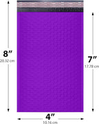 MAILERVIEW Purple Small Bubble Mailers 4x8 Inch #000 | Thick Padded Poly Bubble Mailer Envelopes | 500 Pack Bulk | Trading Card Sports Card Shipping