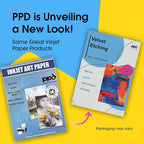 PPD 25 Sheets Inkjet White Giclee Archival Velvet Etching Fine Art Printer Paper 8.5x11 72lbs 270gsm (PPD076-25)
