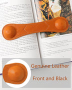 Weighted Bookmark - Leather Book Page Weight Book Weights Holder for Hands-Free Reading Paper Weights for Cookbooks Crafts Music Books (01Camel)