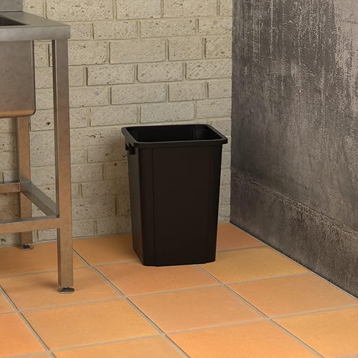 Krollen Industrial 19 Gallon Black Square Commercial Trash Can