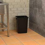 Krollen Industrial 19 Gallon Black Square Commercial Trash Can