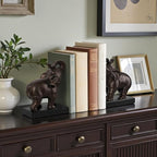 MXARLTR Elephant Decorative Bookends, Bookends for Shelves, Book Ends for Heavy Books with Anti-Slip Pad for Book Lovers Heavy Book Holder for Home Office Decor (Bronze)