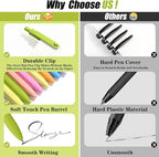 Piochoo Gel Pens, 8 Pack Fine Point Black Ink Smooth Writing Ink Pen, Retractable Quick Dry Aesthetic Cute Pens for Women Nurses School Office Supplies