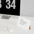 YEOUX Glass Desk Whiteboard with Reversible Wood Stand, Desktop Small White Board, Reusable Mini Dry Erase Board 6.7"x9.5" for Office, Home, School, Marker&Eraser Included