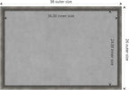 Amanti Art Grey Framed Magnetic Board 26x38 Large Vision Board for use with Magnets, 100% Metal Sheet to Display Items as Office Decor or for Home Organization in mudroom, Kitchen or Kids Room