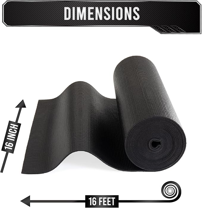 Precision Defined Professional Grade Tool Box Liner, 16 ft x 16", Black | Tool Box Drawer Liner, Shelf Liner Non Slip Mat, Thick Cabinet Shelf Liner, Toolbox Drawer Liner