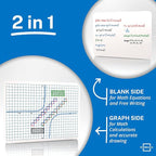 Dry Erase XY Axis Graph Lap Boards 9”X12” for Student and Classroom Use, Math whiteboards (Double Sided White Boards) Erasers Included (12 Pack Graph)