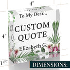 Personalized Gifts, Custom Quote Block Letter Board,Crystal-Clear Acrylic With Gift Box,17 Styles, Holiday and Christmas Gift for Mom, Dad, Girlfriend, Him or Her, Husband, Wife (4"x4, Garden)